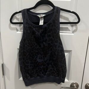 Navy Leopard Print Tank Top